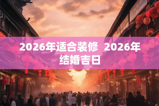 2026年适合装修  2026年结婚吉日