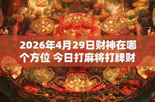 2026年4月29日财神在哪个方位 今日打麻将打牌财神方位