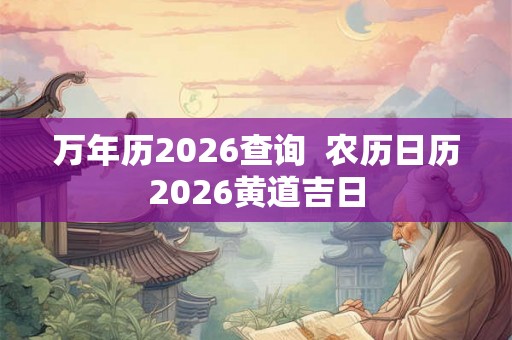 万年历2026查询  农历日历2026黄道吉日