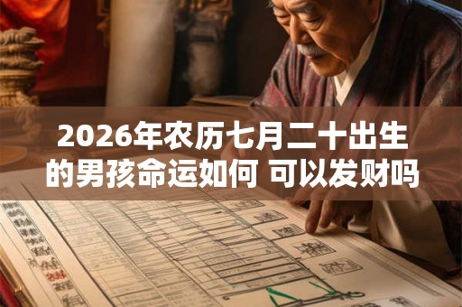 2026年农历七月二十出生的男孩命运如何 可以发财吗
