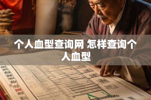 个人血型查询网 怎样查询个人血型