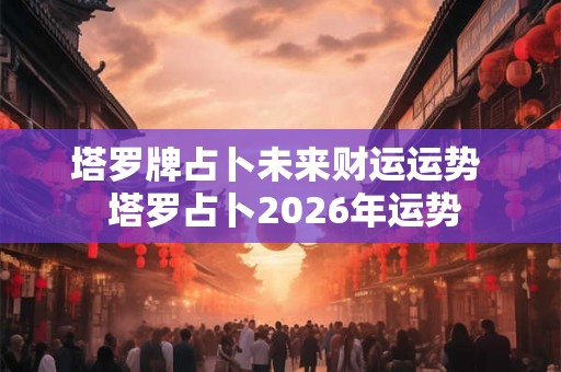 塔罗牌占卜未来财运运势  塔罗占卜2026年运势