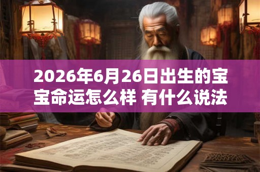 2026年6月26日出生的宝宝命运怎么样 有什么说法