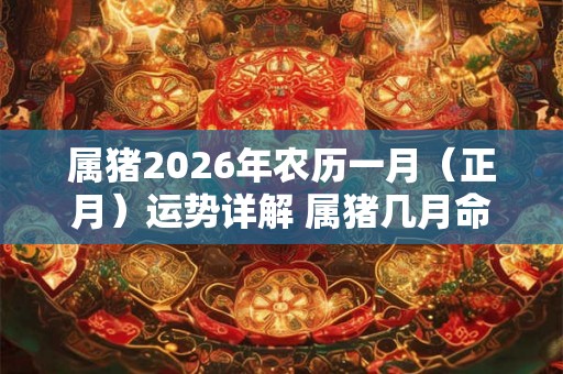 属猪2026年农历一月(正月)运势详解 属猪几月命苦 属猪2026年农历一月(正月)运势详解 属猪几月命苦