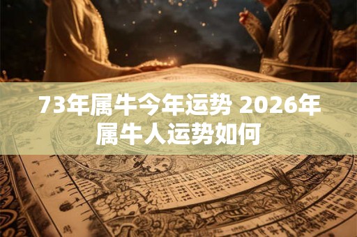 73年属牛今年运势 2026年属牛人运势如何