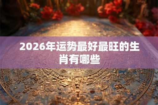 2026年运势最好最旺的生肖有哪些