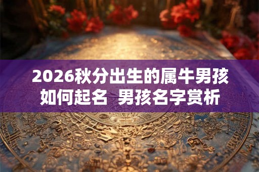 2026秋分出生的属牛男孩如何起名  男孩名字赏析