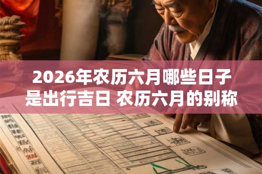 2026年农历六月哪些日子是出行吉日 农历六月的别称