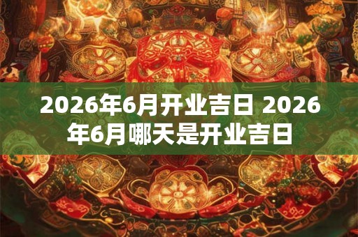 2026年6月开业吉日 2026年6月哪天是开业吉日