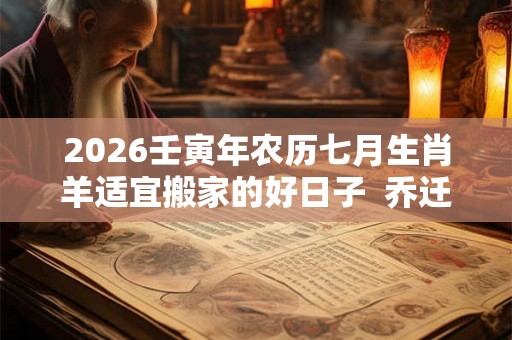 2026壬寅年农历七月生肖羊适宜搬家的好日子 乔迁有哪些讲究和禁忌 2026壬寅年农历七月生肖羊适宜搬家的好日子 乔迁有哪些讲究和禁忌