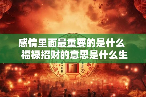 感情里面最重要的是什么  福禄招财的意思是什么生肖女