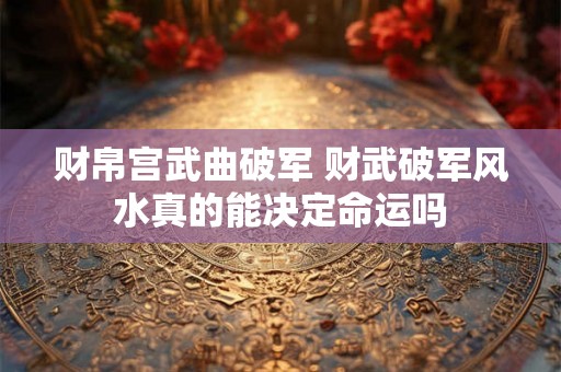财帛宫武曲破军 财武破军风水真的能决定命运吗