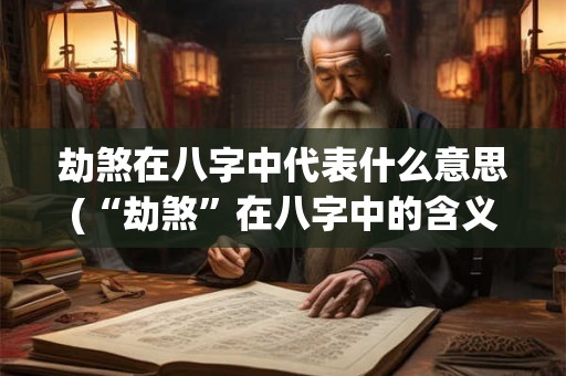劫煞在八字中代表什么意思(“劫煞”在八字中的含义及其影响？)