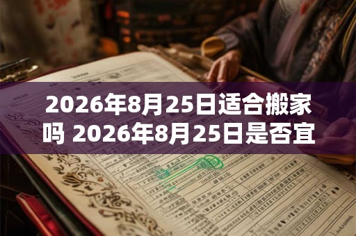 2026年8月25日适合搬家吗 2026年8月25日是否宜搬家