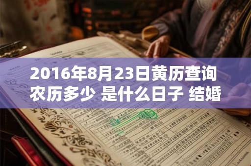 2016年8月23日黄历查询 农历多少 是什么日子 结婚吉时 2016年8月23日黄历查询 农历多少 是什么日子 结婚吉时