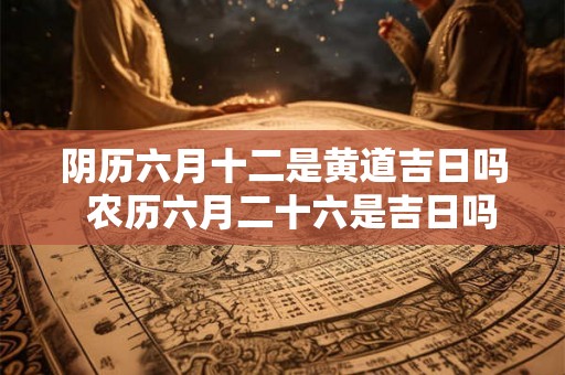 阴历六月十二是黄道吉日吗 农历六月二十六是吉日吗 阴历六月十二是黄道吉日吗 农历六月二十六是吉日吗