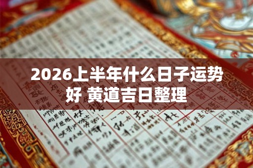 2026上半年什么日子运势好 黄道吉日整理