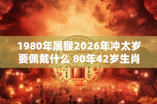 1980年属猴2026年冲太岁要佩戴什么 80年42岁生肖猴犯太岁怎么化解 1980年属猴2026年冲太岁要佩戴什么 80年42岁生肖猴犯太岁怎么化解