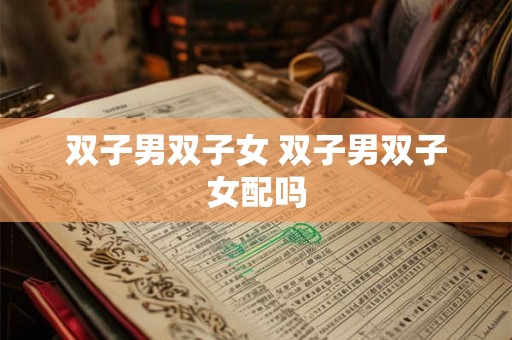 双子男双子女 双子男双子女配吗