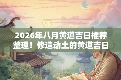 2026年八月黄道吉日推荐整理！修造动土的黄道吉日要怎么选择