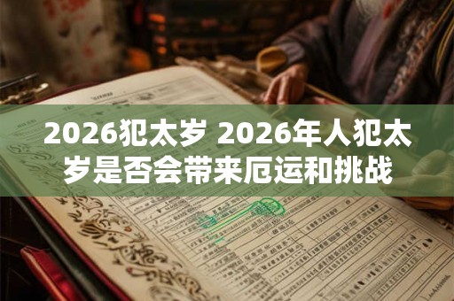 2026犯太岁 2026年人犯太岁是否会带来厄运和挑战 2026犯太岁 2026年人犯太岁是否会带来厄运和挑战