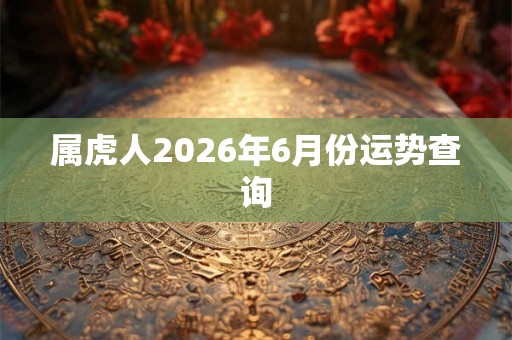 属虎人2026年6月份运势查询 属虎人2026年6月份运势查询
