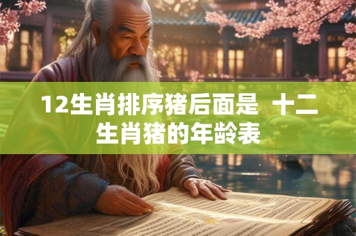 12生肖排序猪后面是  十二生肖猪的年龄表