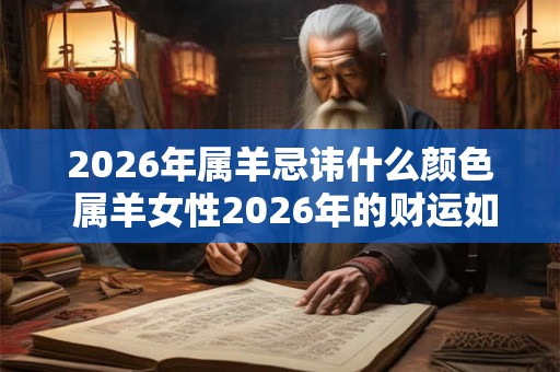 2026年属羊忌讳什么颜色 属羊女性2026年的财运如何呢 2026年属羊忌讳什么颜色 属羊女性2026年的财运如何呢