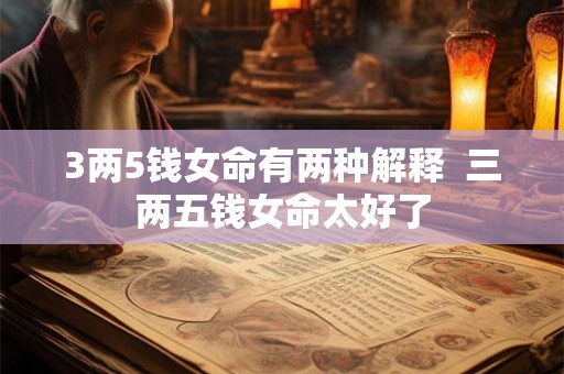 3两5钱女命有两种解释  三两五钱女命太好了