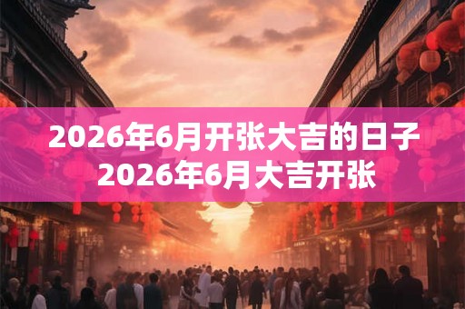 2026年6月开张大吉的日子 2026年6月大吉开张