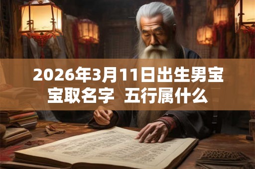 2026年3月11日出生男宝宝取名字  五行属什么