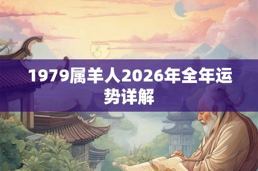 1979属羊人2026年全年运势详解