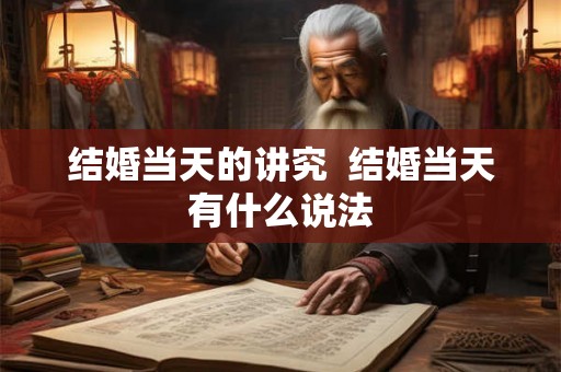 结婚当天的讲究  结婚当天有什么说法