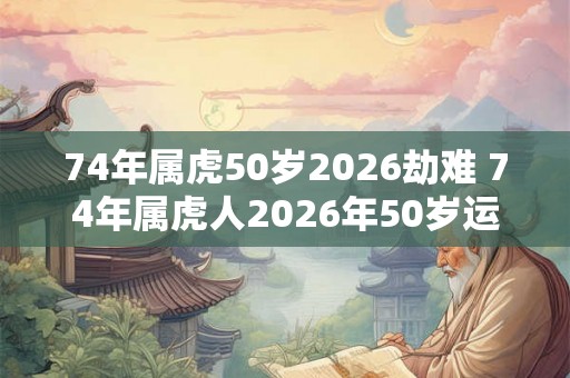 74年属虎50岁2026劫难 74年属虎人2026年50岁运势如何