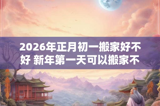 2026年正月初一搬家好不好 新年第一天可以搬家不