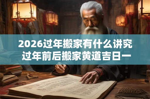 2026过年搬家有什么讲究 过年前后搬家黄道吉日一览表