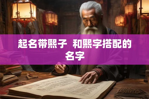 起名带熙子 和熙字搭配的名字 起名带熙子 和熙字搭配的名字