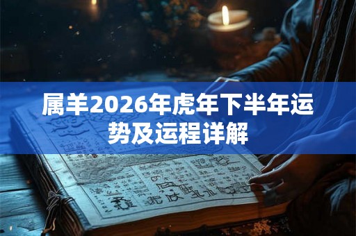 属羊2026年虎年下半年运势及运程详解