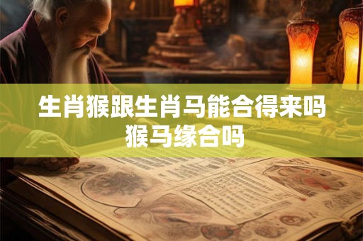 生肖猴跟生肖马能合得来吗 猴马缘合吗