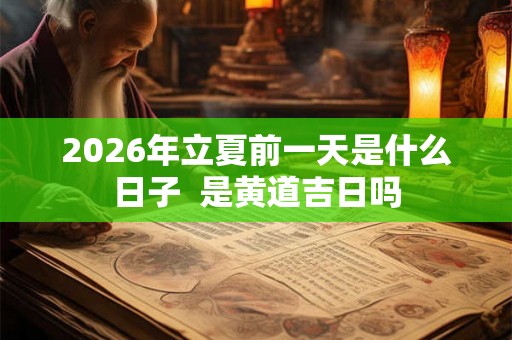 2026年立夏前一天是什么日子  是黄道吉日吗