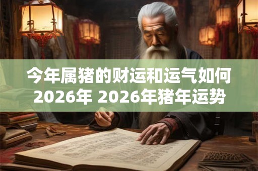 今年属猪的财运和运气如何2026年 2026年猪年运势如何