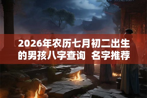 2026年农历七月初二出生的男孩八字查询  名字推荐