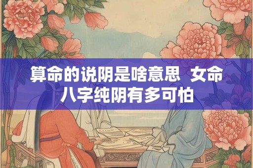 算命的说阴是啥意思 女命八字纯阴有多可怕 算命的说阴是啥意思 女命八字纯阴有多可怕