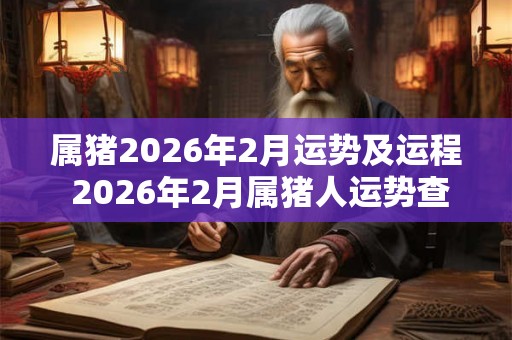 属猪2026年2月运势及运程 2026年2月属猪人运势查询 属猪2026年2月运势及运程 2026年2月属猪人运势查询