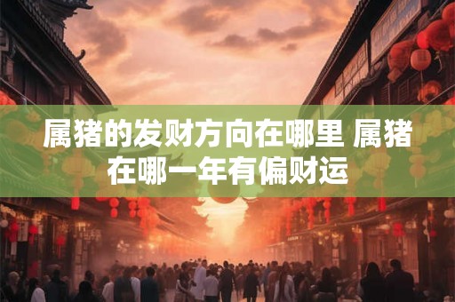 属猪的发财方向在哪里 属猪在哪一年有偏财运