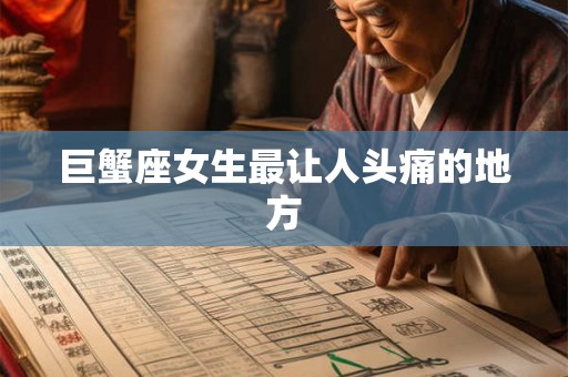 巨蟹座女生最让人头痛的地方