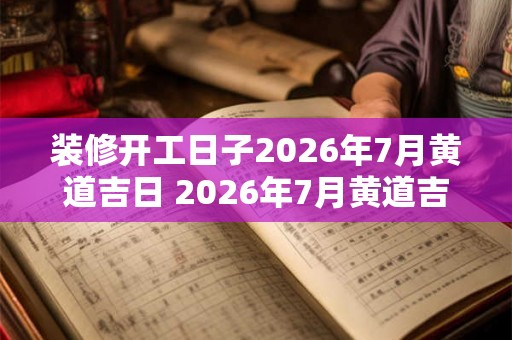 装修开工日子2026年7月黄道吉日 2026年7月黄道吉日装修开工吗