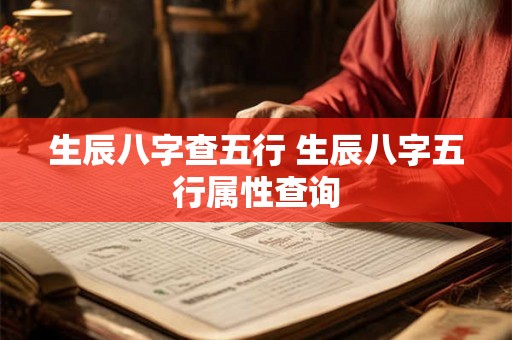 生辰八字查五行 生辰八字五行属性查询