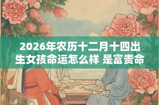 2026年农历十二月十四出生女孩命运怎么样 是富贵命吗