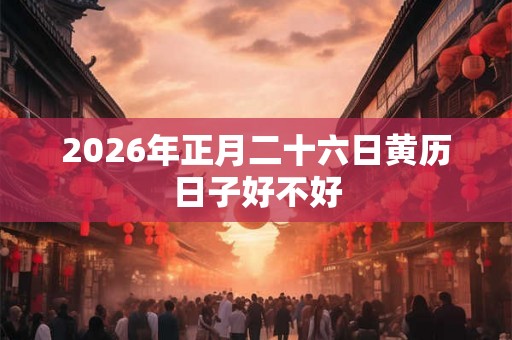 2026年正月二十六日黄历日子好不好